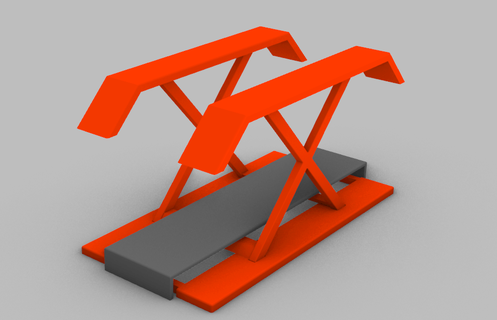 diorama car lift v2 diecast garage 1 64 hotwheels matchbox 3d print model - Mito3D