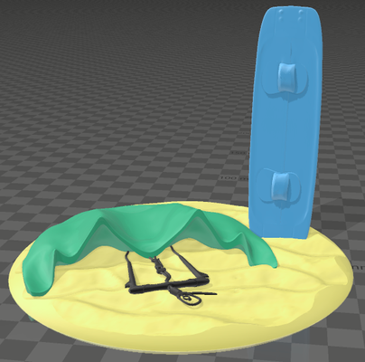 diorama kitesurf playa deportar 3d print model - Mito3D