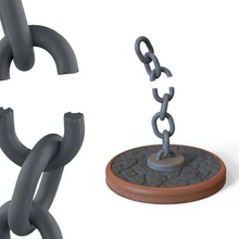 diorama freedom art scene stone coil grade chains printable 3d print model - Mito3D