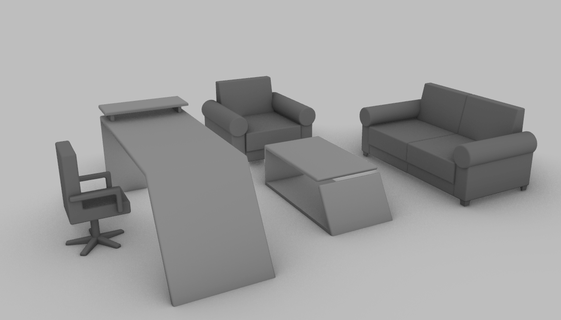 Diorama Garage Büro Tabelle Stuhl Sessel 1 64 Druckguss heiße Reifen Streichholzschachtel 3d print model - Mito3D