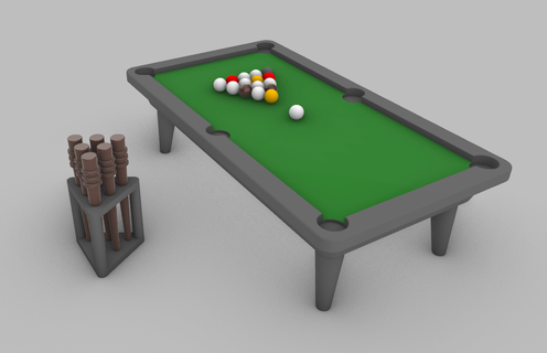 diorama garage pool billard table 1 64 diecast hotwheels matchbox 3d print model - Mito3D