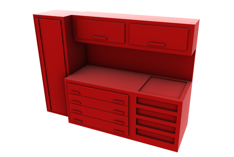 diorama box auto riparazione panchina 1 64 scala pressofuso hotwheels scatola fiammiferi 3d print model - Mito3D