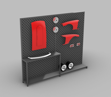 diorama garaje cable pared 1 64 escala fundido presión ruedas calientes cajita cerillas 3d print model - Mito3D