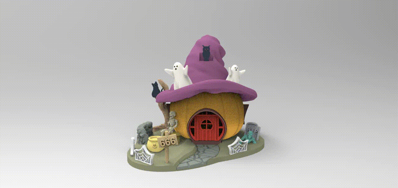 Diorama Halloween halloween2023 Dekoration Kunst 3D print model - Mito3D