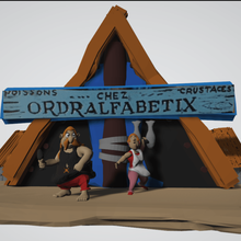 diorama vie scène ordralfab tix ielosubmarine maison astérix oblix falbala idefix panoramix cetautomatix agecanonix odralfabétix uderzo Goscinny hommage assurancetourix romain Belge bandes dessinées bande dessinée 3d print model - Mito3D