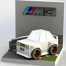 diorama m3 e30 art bmw parce que jouet voiture arttoy de la scène modèle 3d print model - Mito3D