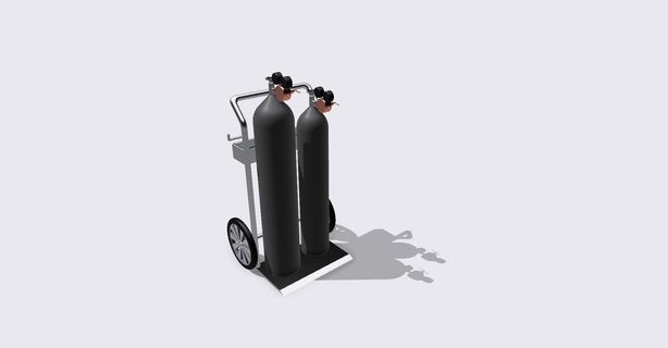 diorama oxígeno acetileno antorcha tanque carro conjunto antorchas coche vehiculo camión garaje tienda herramientas 3d print model - Mito3D