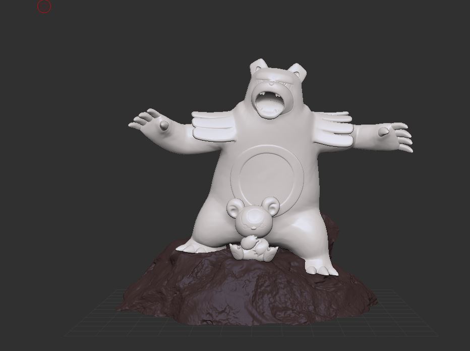 diorama pokemon ursando teddiursa Pikachu ceniza arte fan ventilador Arte 3D print model - Mito3D