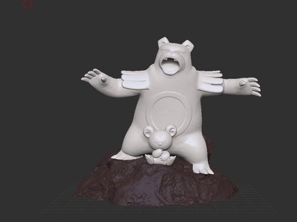diyorama pokemon ürkek Teddiursa Pikaçu kül fanart hayran Sanat 3d print model - Mito3D