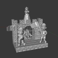 diorama de super mario juego el melocotón luigi interruptor video la princesa nintendo bowser bros castillo escena 3d print model - Mito3D