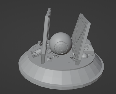 diorama tie fighter star wars ship hvezdne valky stihacky toy rebels imperium 3d print model - Mito3D