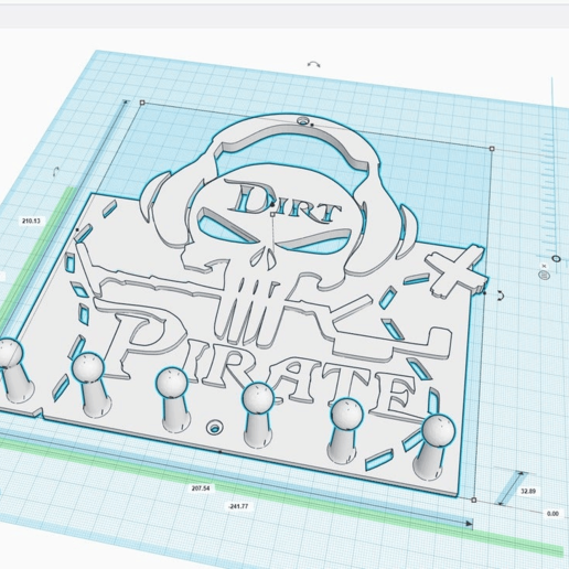 a sujeira pirata cabide de parede vários hobby gancho metal detecção 3D print model - Mito3D