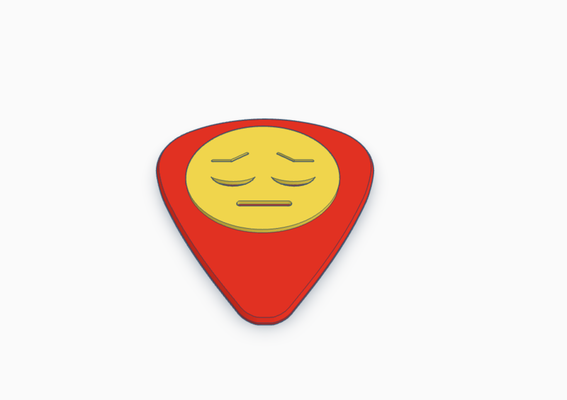 disappointed emoji guitar pick bass electric acoustic disappointment instrument music rock classical pickcard band group collection card 3d print model - Mito3D