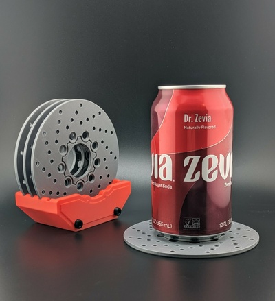 disc brake coaster 4 set drink holder puck home decor decoration car automotive 3d print model - Mito3D