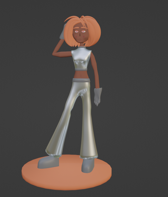 disco blue model character girl love valentines human 3D print model - Mito3D