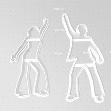 disco bailarines Galleta cortador conjunto música 3d impresión 3d print model - Mito3D