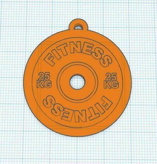 disco gimnasio llave anillo llavero 3d print model - Mito3D
