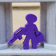 disco marine briefcase meeple game sci-fi science fiction hero aliens rpg mini flatmini 3d print model - Mito3D