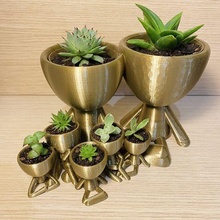 discord couple family 5 kids planter robert vase succulents decor plants plant lovers 3d print model - Mito3D