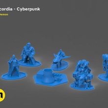 discordia cyberpunk board game figures art toy statue set machines hunter general fighter factory czech blue base air 3d print model - Mito3D