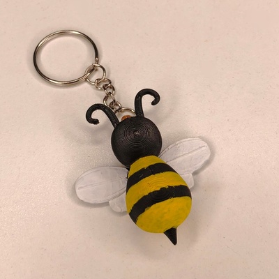 discreet bee keychain jewelry bumblebee bug insect art toy sculpt cute small mini 3d print model - Mito3D