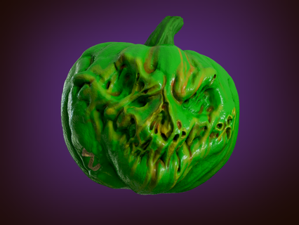 disgustoso Halloween zombie pumpkin zucca figura zucche spaventoso 3d print model - Mito3D
