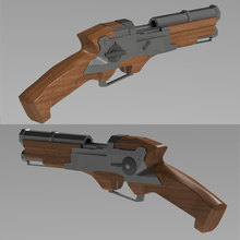 desonrado corvo pistola arma pederneira wheellock 3d print model - Mito3D