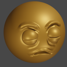 dislike emoticon - displeasure emotions 3d print model - Mito3D