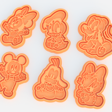 disney babies - mickey mouse cookie cutter set 6 home minnie daisy goofy pluto duck donald cartoon stamp cookies cook cithen cutters 3d print model - Mito3D