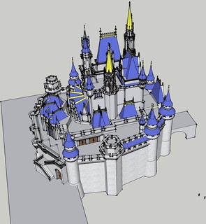 Disney castelo arquitetura arte construção crianças edifícios estruturas 3d print model - Mito3D