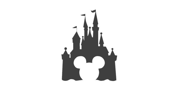 disney Château décoration décor 2d intérieur conception emblème mur logo art Disneyland Mickey Souris 3d print model - Mito3D