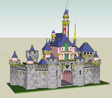 disney castle lowpoly disney castillo castle  3d print model - Mito3D
