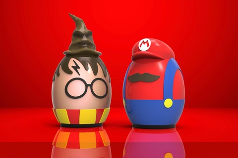 disney Pascua Resurrección huevos puntada Mickey secuaces Harry alfarero huevo minnie mario hermanos 3d print model - Mito3D