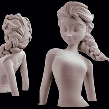 Disney Elsa dondurulmuş heykel şekil vermek 3d Yazdır Dosyalar indir dijital Desen prenses baskı heykelcik Sanat 3d print model - Mito3D
