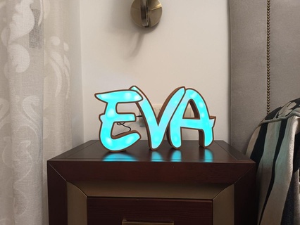 disney Eva lampe lettre affiche licht lumière LED décoration enfants chambre 3d print model - Mito3D