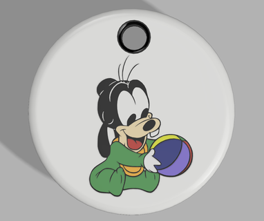Disney şapşal anahtarlık dingo anahtar yüzük çocuk karikatür 3d print model - Mito3D