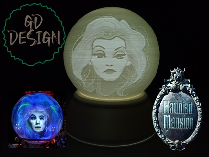disney haunted mansion-madame leota crystal ball mansion madame 3d print model - Mito3D