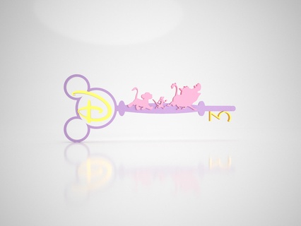 Disney chave castelo minnie mickey leão rei simba 3d print model - Mito3D