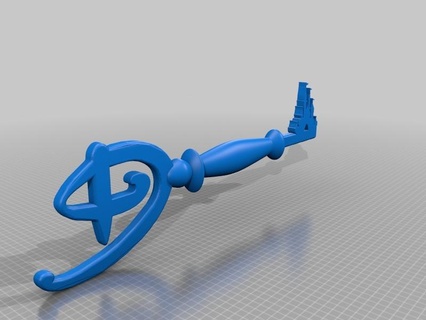 Disney Schlüssel Königreich Herzen Walzer Welt scannt Repliken 3d print model - Mito3D