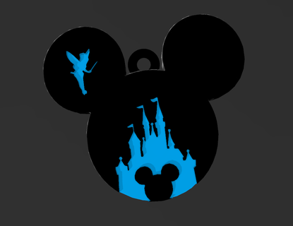 Disney anahtarlık Yazdır takı Mickey fare çan 3d print model - Mito3D