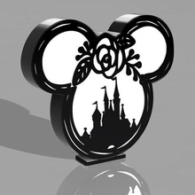 Disney luminária mickey castelo mãos Diversão fácil impressão conduziu 3d print model - Mito3D