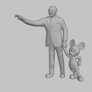 Disney arazi heykel ana cadde Sanat Mickey Disneys büyü ayna büyülü dünyası Minnie Donald raiponcu ördek oyuncular kale kül kedisi 3d print model - Mito3D
