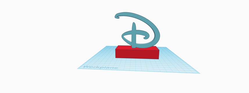 disney logo stand letter display fun easy paper weight 3d print model - Mito3D