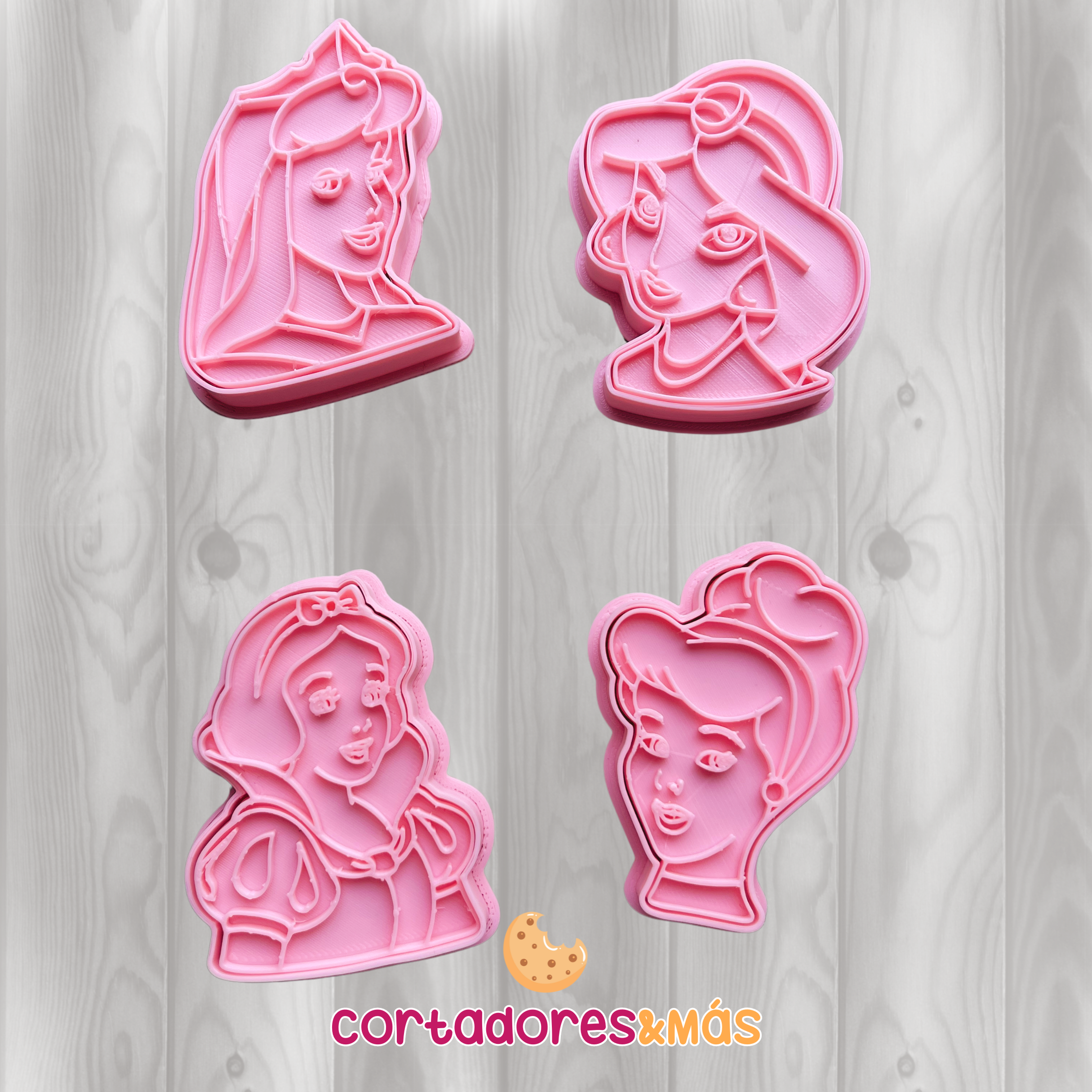 disney principessa taglierina francobollo utensili biscotto biscotti fondente arte cupcake foca reale glassatura principesse frese neve bianca aladdin 3D print model - Mito3D