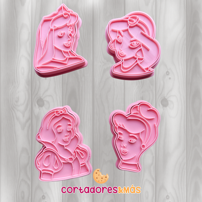 disney princess cutter stamp - tools cookie cookies fondant art cupcake seal royal icing princesses cutters snow white aladdin 3d print model - Mito3D