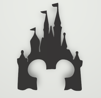Disney arte parede mickey castelo Projeto 3d print model - Mito3D
