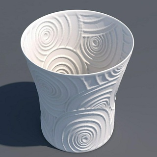 displacement vase 02 cinema 4d flower decor 3d print model - Mito3D