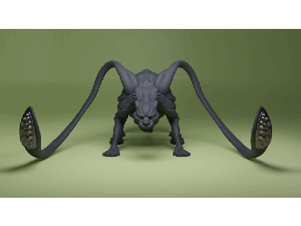 displacer beast miniature 3dprinting toys games displacerbeast 3dmodel downloadfree printable fantasy monster dnd rpg gaming giftideas diy collectibles 3d print model - Mito3D