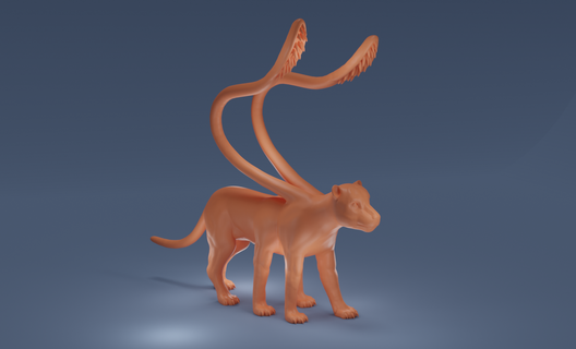 displacer beast panther miniature fan art + stand displacerbeast dnd dangeonanddragons creature animal blender blackpanther toy animaltoy sculpt tail leon muscle strong fanart 3d print model - Mito3D
