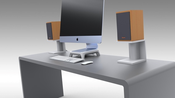 Anzeige Lautsprecher Stand Kit stark Monitor Apfel Homepod Bose Stereo Schreibtisch 3d print model - Mito3D